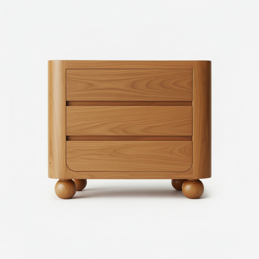 The Orbital Open Nightstand | Solid Oak & Three Drawers - Natural oak / 20’’ - Nightstands
