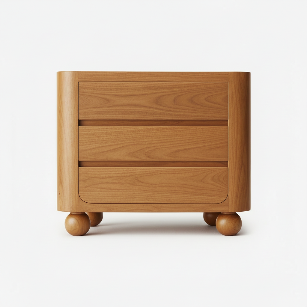 The Orbital Open Nightstand | Solid Oak & Three Drawers - Natural oak / 20’’ - Nightstands