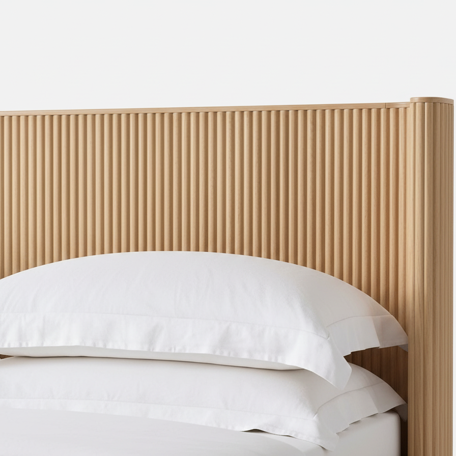 The Rilva Fluted Bed | Light Reeded Oak