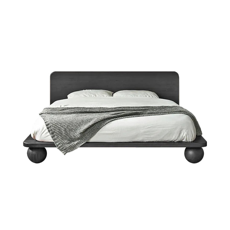 Modern Solid Wood Platform Bed Frame | Japandi Minimalism Bedroom Queen & King Size Beds