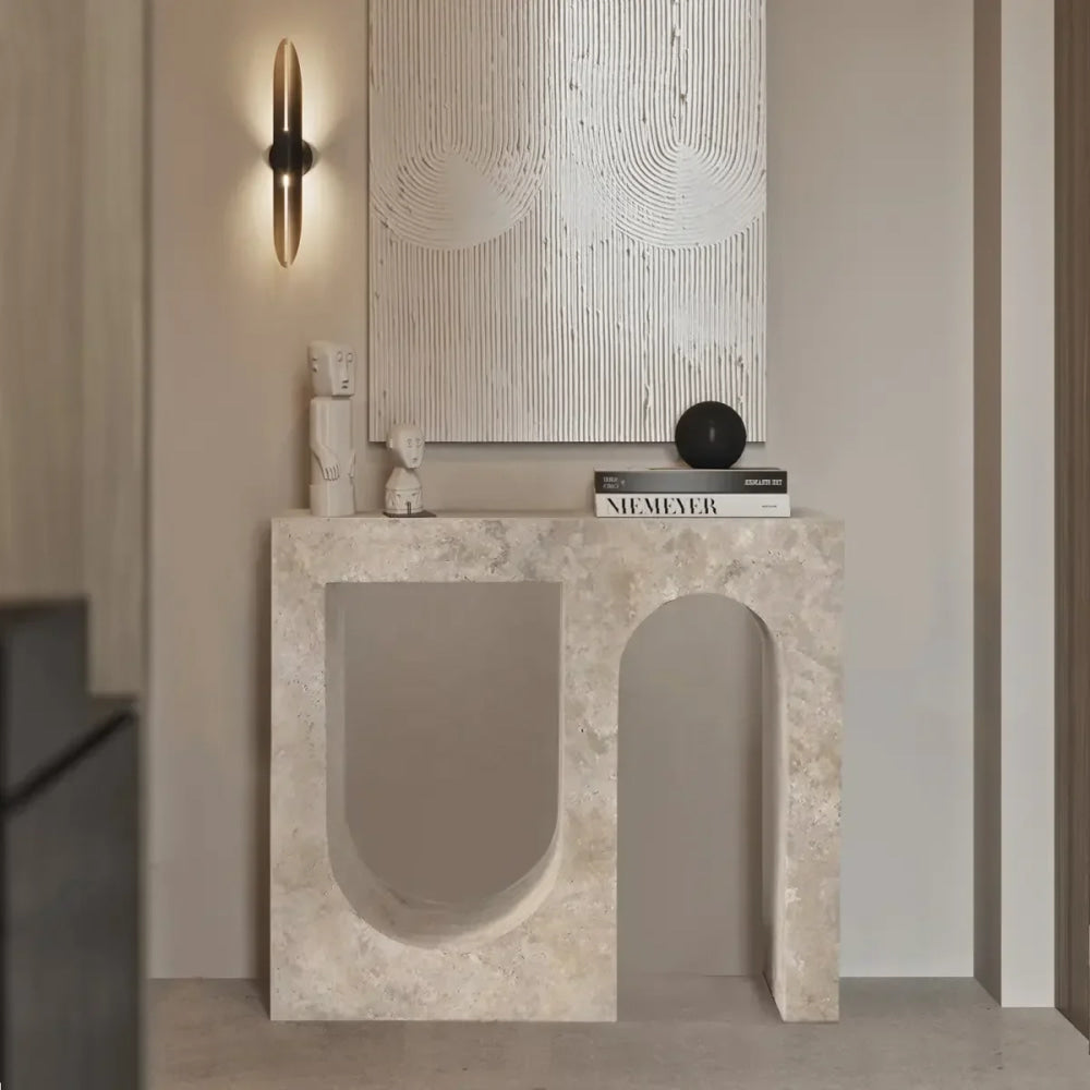 Modern Travertine Console Table – Luxury Interior for Contemporary spaces
