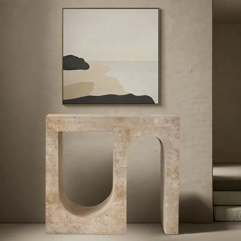Modern Travertine Console Table – Luxury Interior for Contemporary spaces
