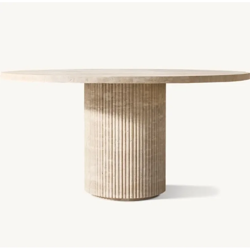 Fluted Table Riser Fluted Base Dining Table