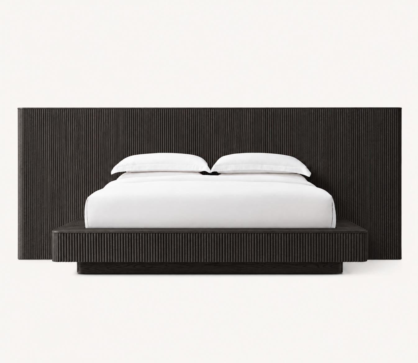 The Vidda Fluted Bed | Solid European Oak × Extended Wall Headboard