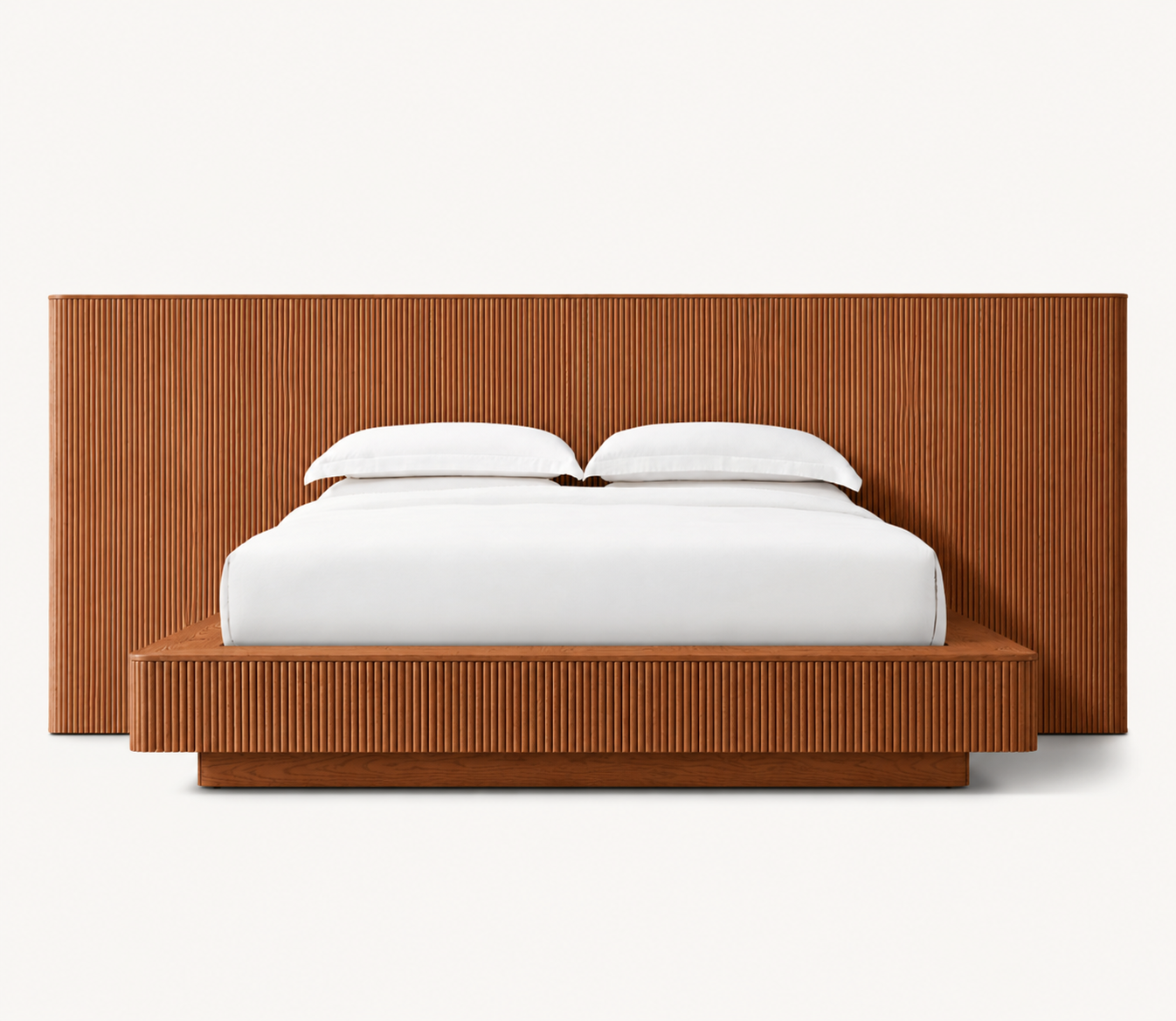 LETTO IN ROVERE SCANALATO | MODERNO DESIGNER IN LEGNO MASSELLO | NERO