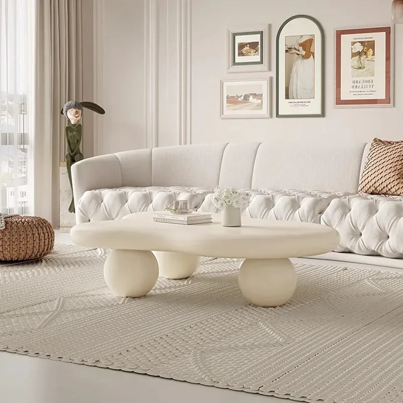 Wabi-sabi Pine Wood Coffee Table – Modern Minimalist Design with Organic curved shape